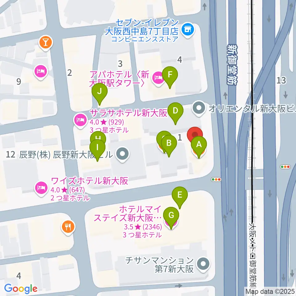 Studio CATWALK周辺のファミレス・ファーストフード一覧地図