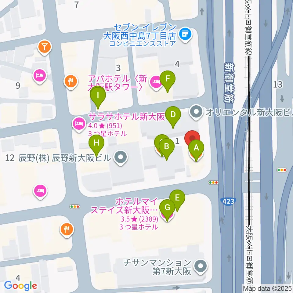 Studio CATWALK周辺のファミレス・ファーストフード一覧地図