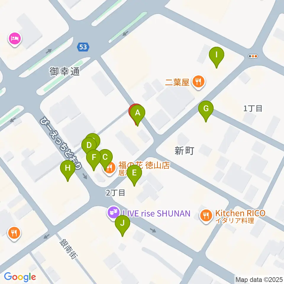 komolier NUA コモリエヌーア周辺のファミレス・ファーストフード一覧地図