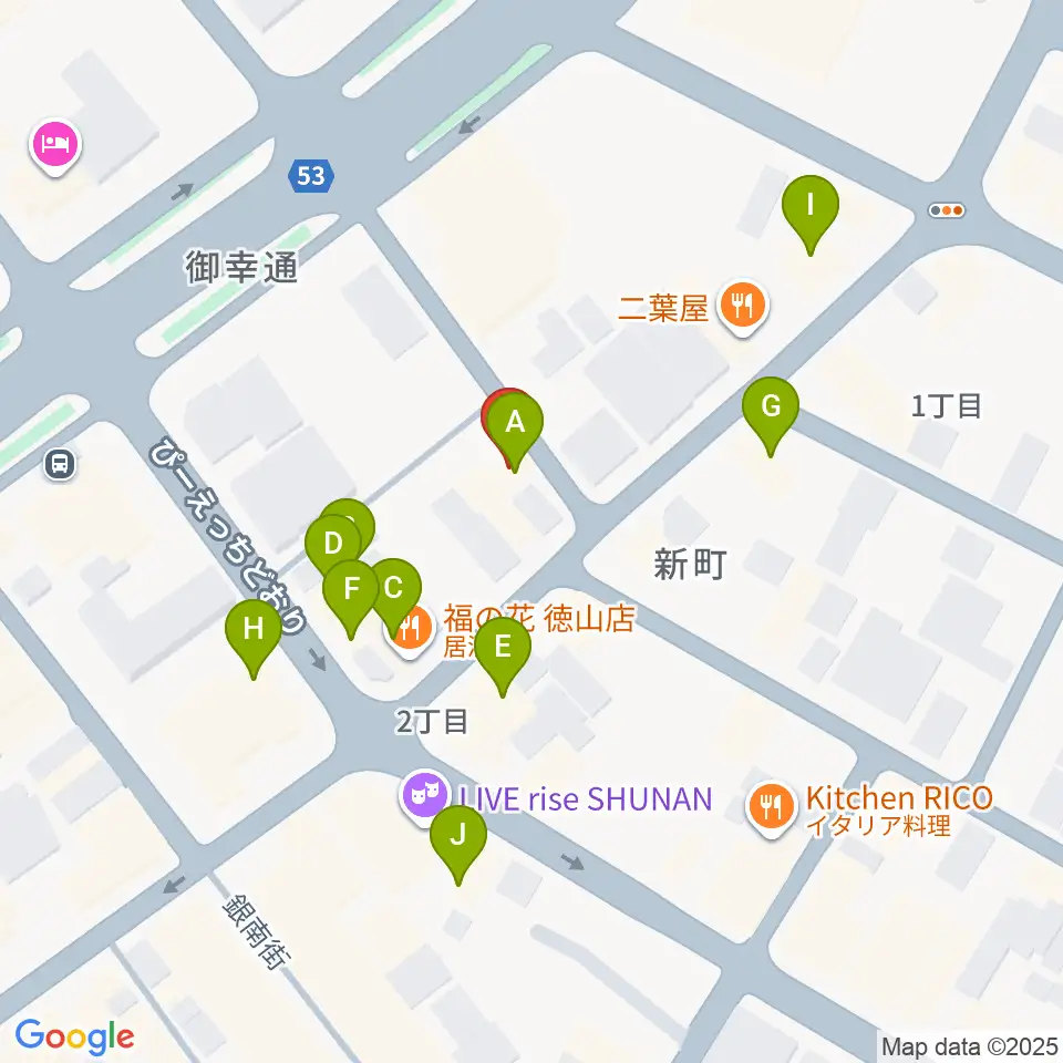 komolier NUA コモリエヌーア周辺のファミレス・ファーストフード一覧地図