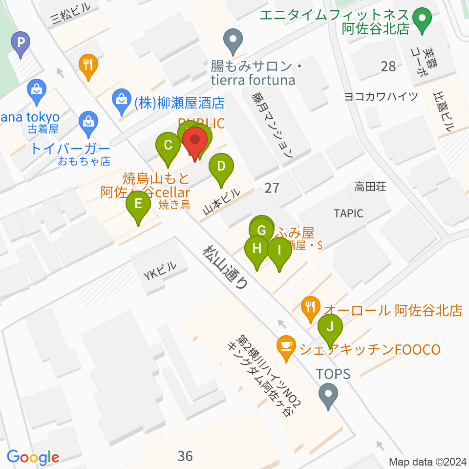 オントエンリズムストア周辺のファミレス・ファーストフード一覧地図