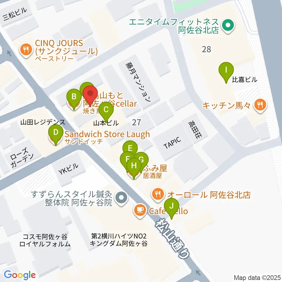 オントエンリズムストア周辺のファミレス・ファーストフード一覧地図