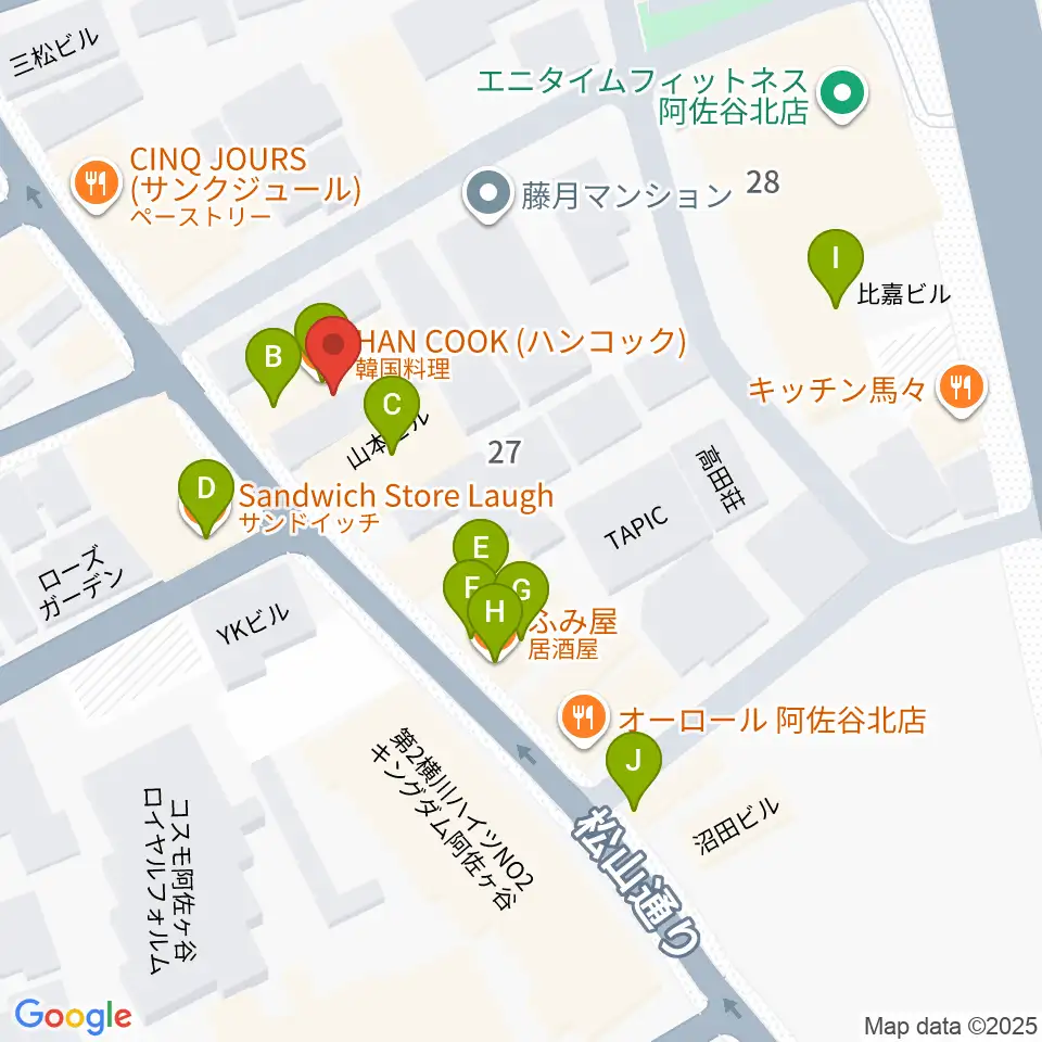 オントエンリズムストア周辺のファミレス・ファーストフード一覧地図
