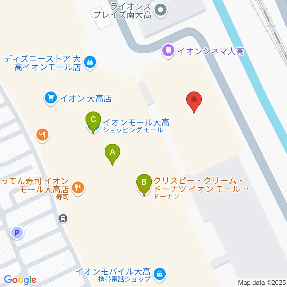 イオンシネマ大高周辺のファミレス・ファーストフード一覧地図