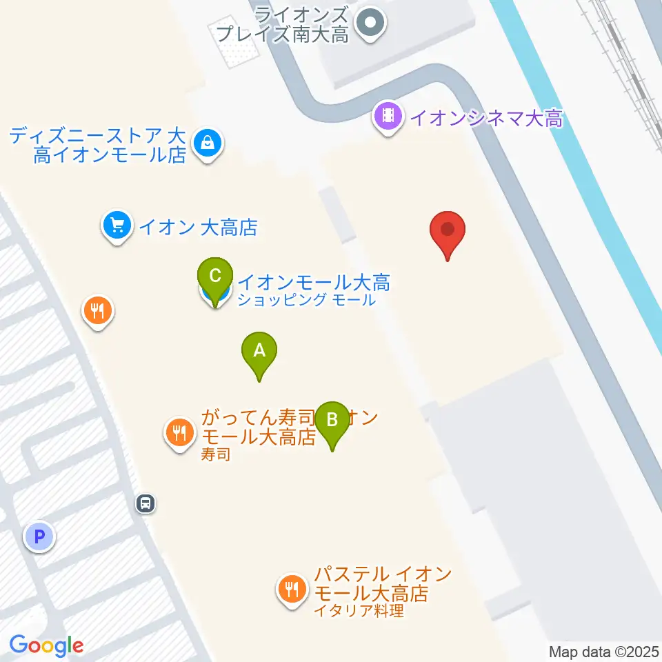 イオンシネマ大高周辺のファミレス・ファーストフード一覧地図