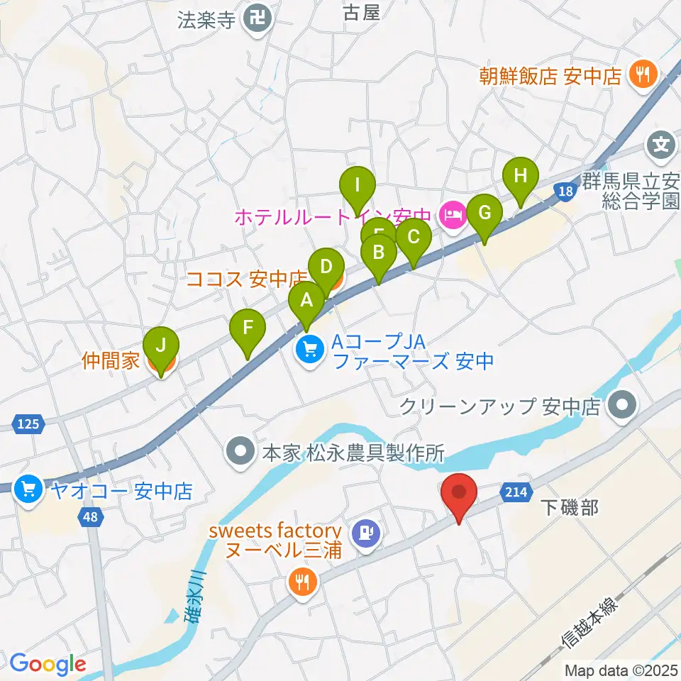 サウンドタム周辺のファミレス・ファーストフード一覧地図