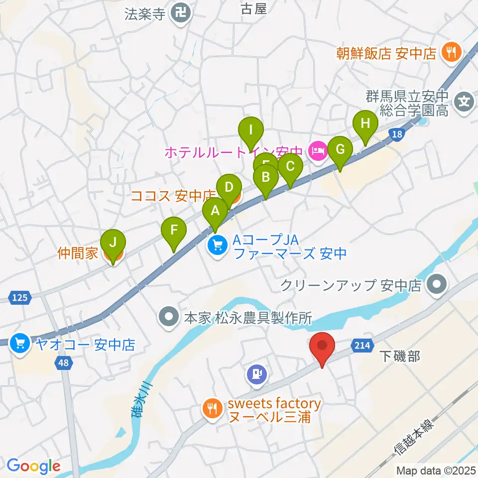 サウンドタム周辺のファミレス・ファーストフード一覧地図