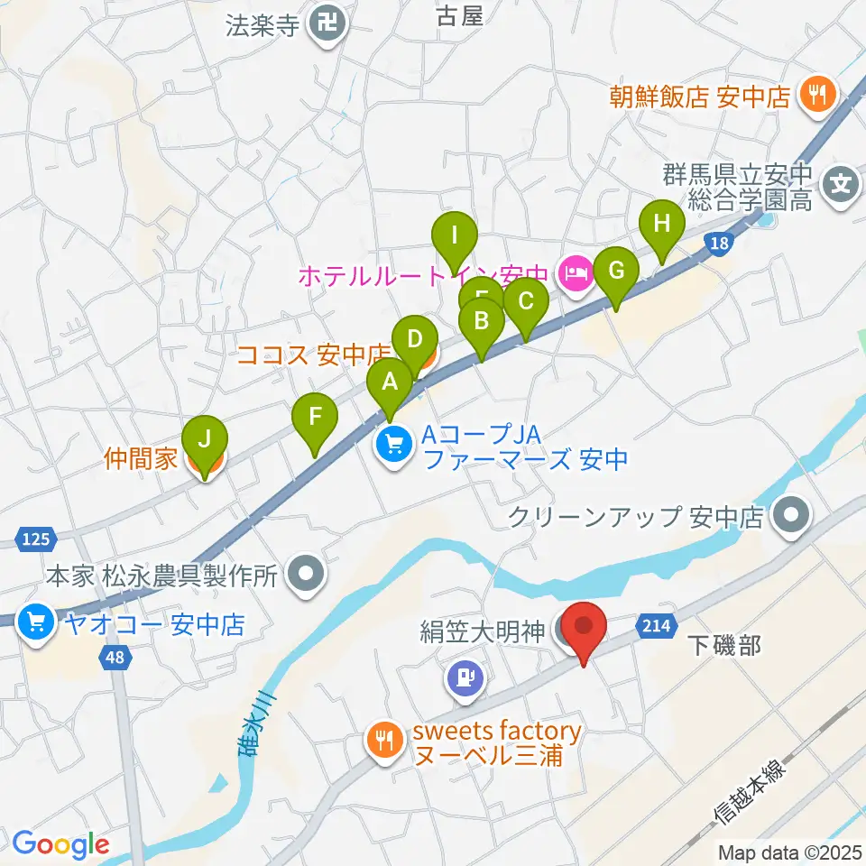 サウンドタム周辺のファミレス・ファーストフード一覧地図