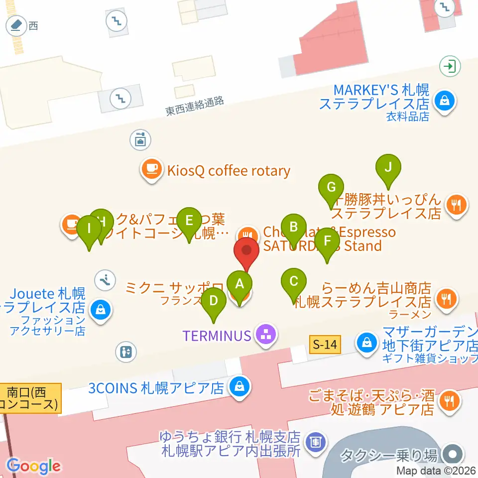 札幌シネマフロンティア 周辺のファミレス ファーストフード一覧マップ