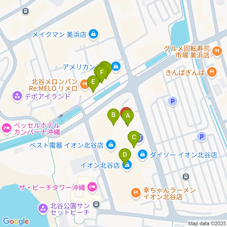 ミハマ7プレックス周辺のファミレス・ファーストフード一覧地図
