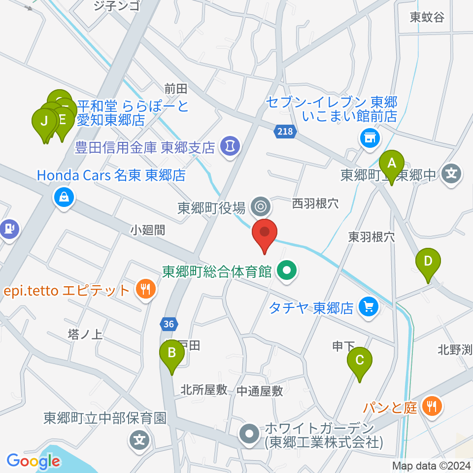 東郷町民会館周辺のファミレス・ファーストフード一覧地図