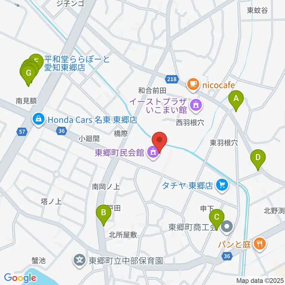 東郷町民会館周辺のファミレス・ファーストフード一覧地図