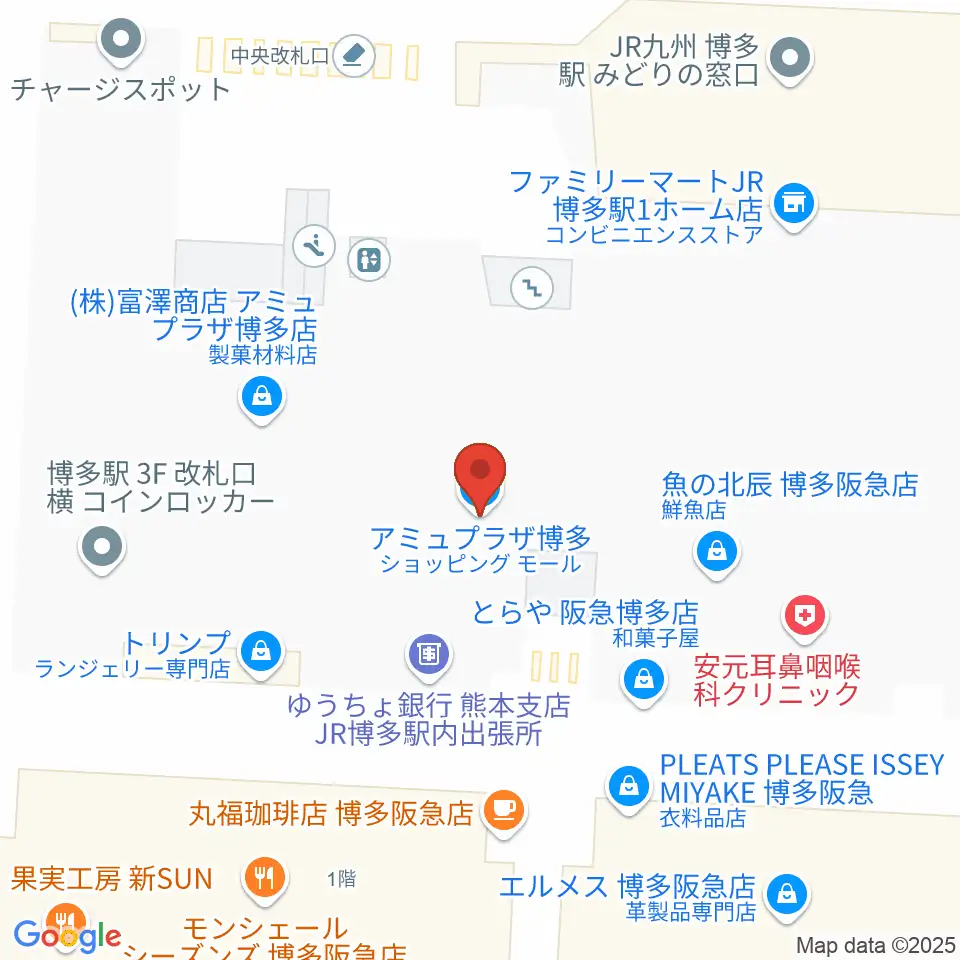 T・ジョイ博多周辺のファミレス・ファーストフード一覧地図