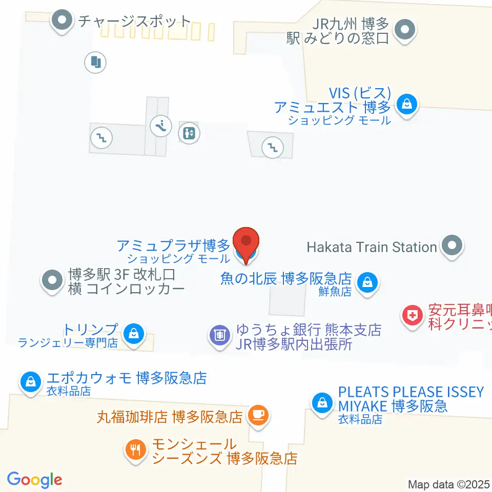 T・ジョイ博多周辺のファミレス・ファーストフード一覧地図