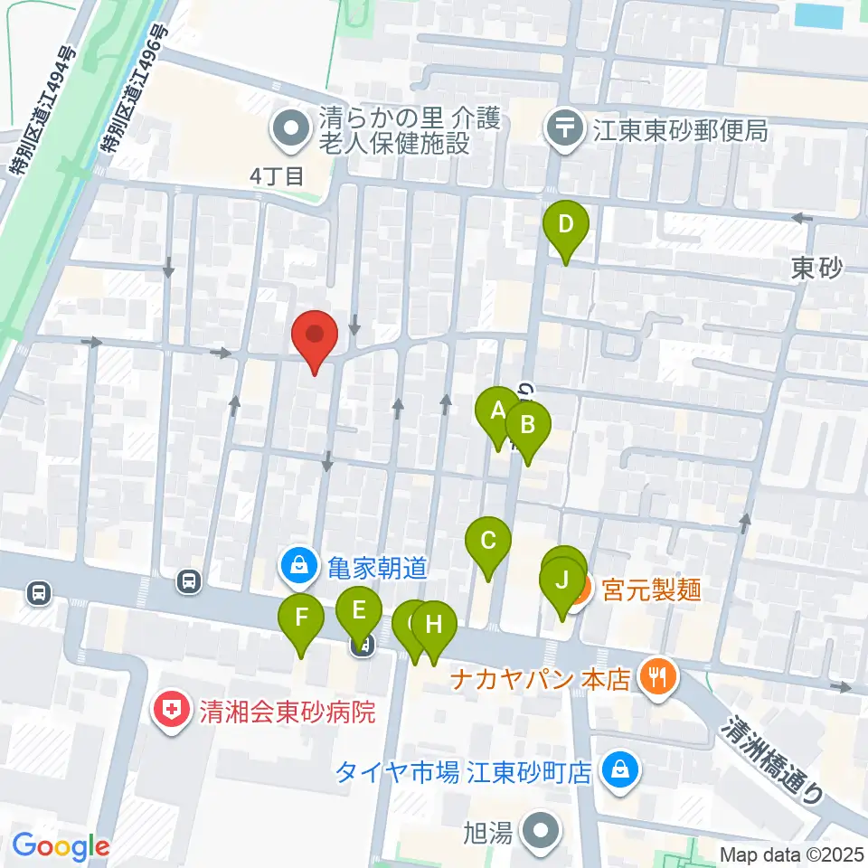 サンテクニカル周辺のファミレス・ファーストフード一覧地図