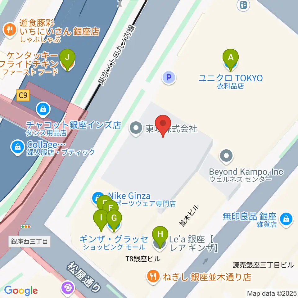 丸の内TOEI周辺のファミレス・ファーストフード一覧地図