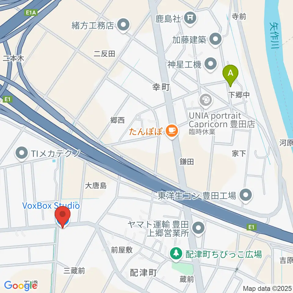 VoxBoxStudio周辺のファミレス・ファーストフード一覧地図