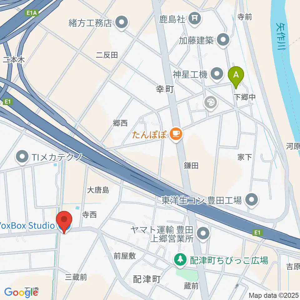 VoxBoxStudio周辺のファミレス・ファーストフード一覧地図