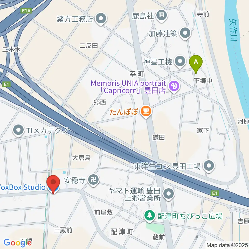 VoxBoxStudio周辺のファミレス・ファーストフード一覧地図