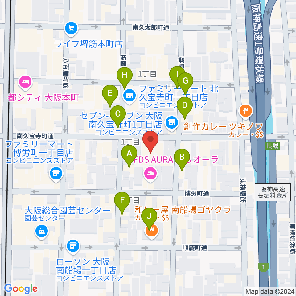 アルケミースタジオ周辺のファミレス・ファーストフード一覧地図