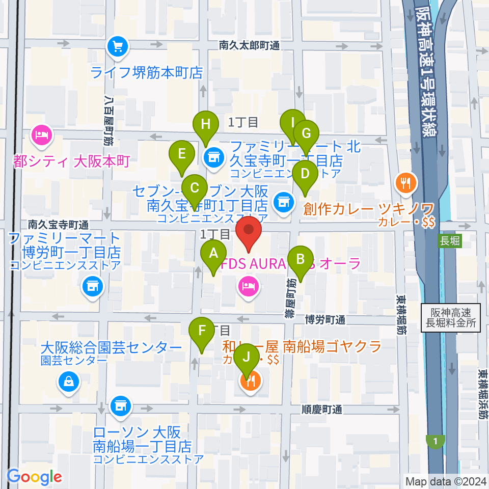 アルケミースタジオ周辺のファミレス・ファーストフード一覧地図