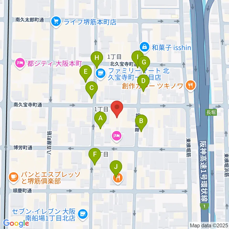 アルケミースタジオ周辺のファミレス・ファーストフード一覧地図
