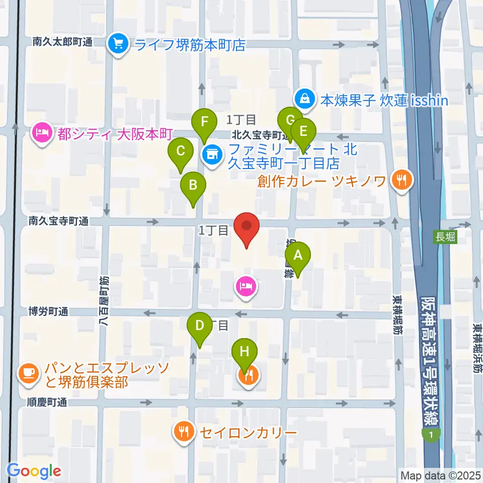 アルケミースタジオ周辺のファミレス・ファーストフード一覧地図