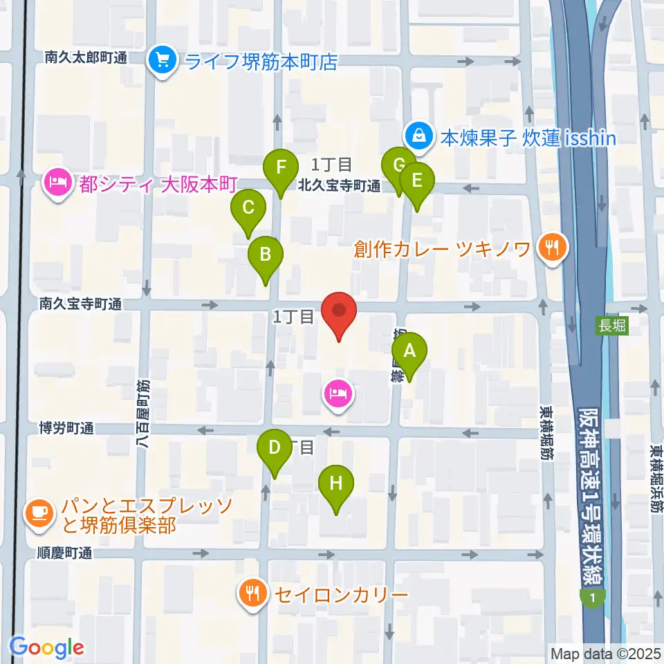 アルケミースタジオ周辺のファミレス・ファーストフード一覧地図