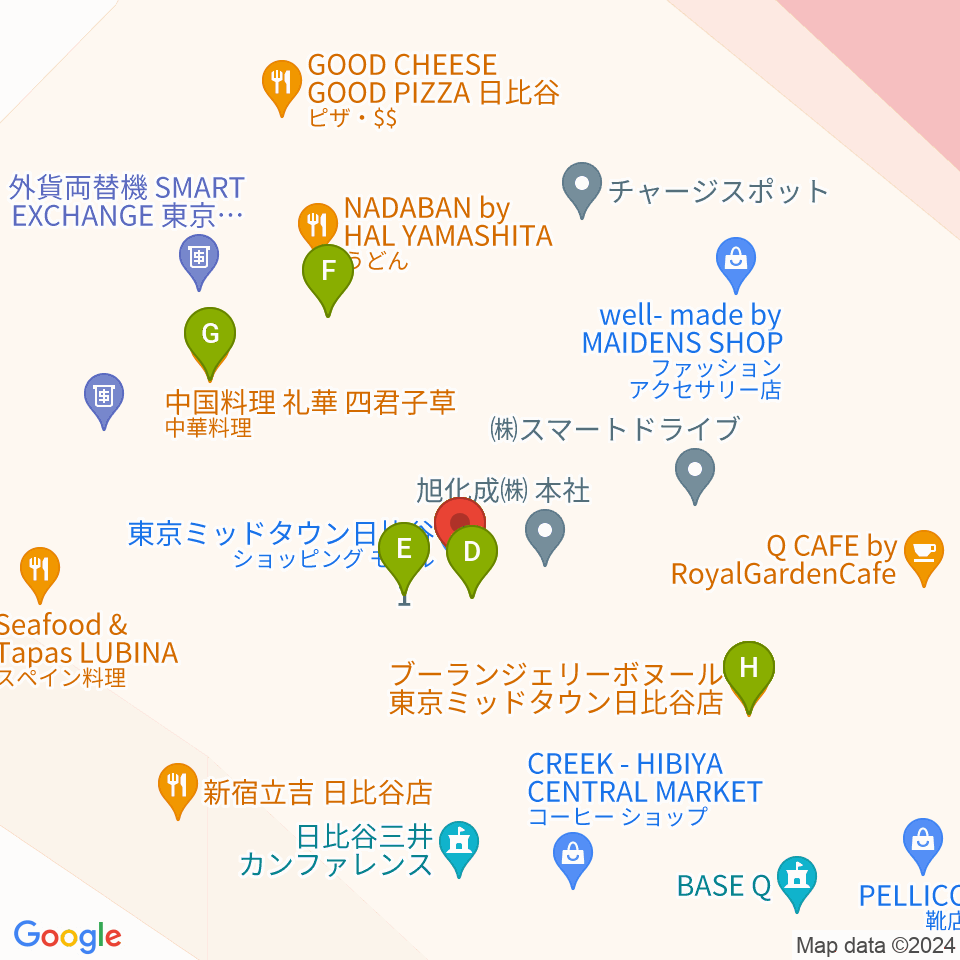 TOHOシネマズ日比谷周辺のファミレス・ファーストフード一覧地図