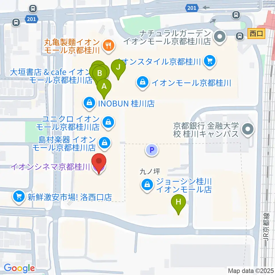 イオンシネマ京都桂川周辺のファミレス・ファーストフード一覧地図