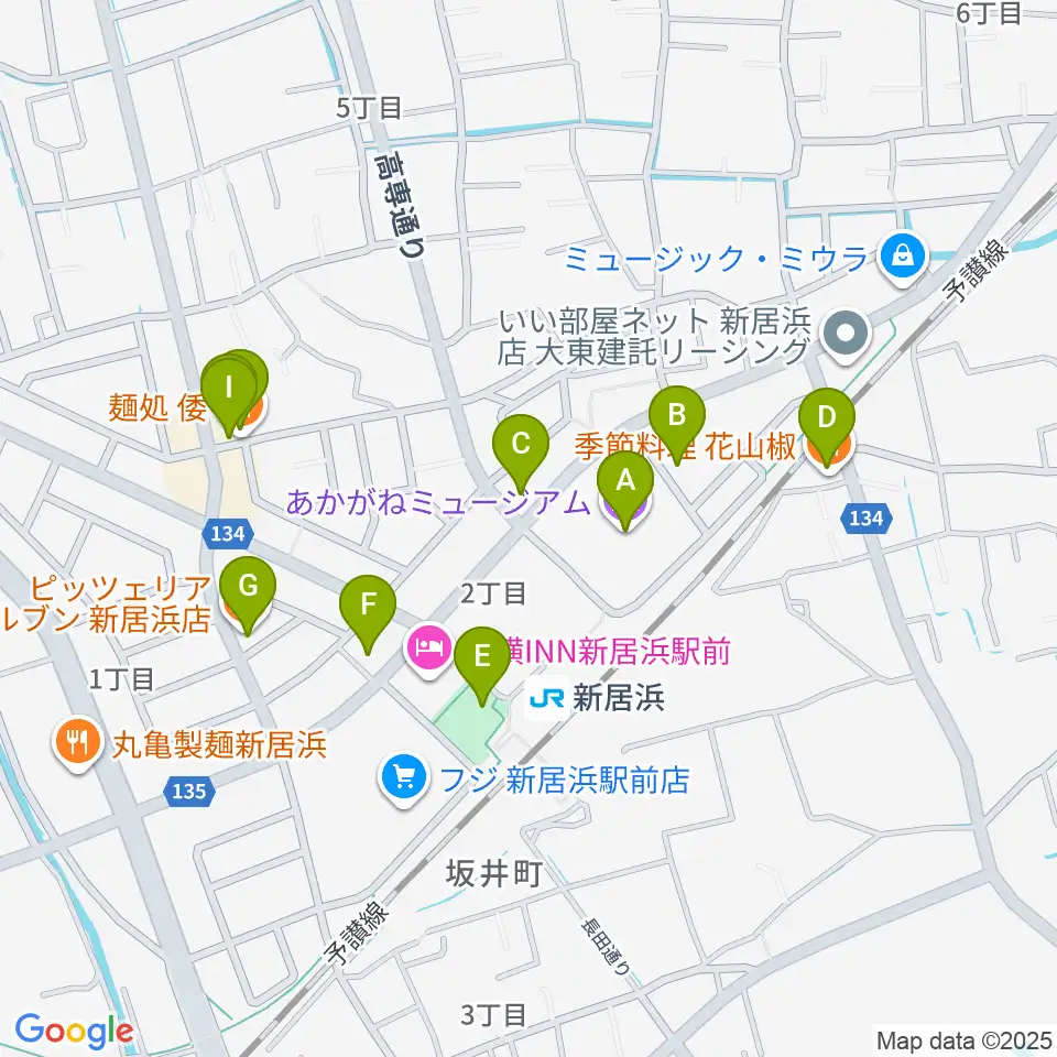 Hello! NEW 新居浜 FM78.0周辺のファミレス・ファーストフード一覧地図