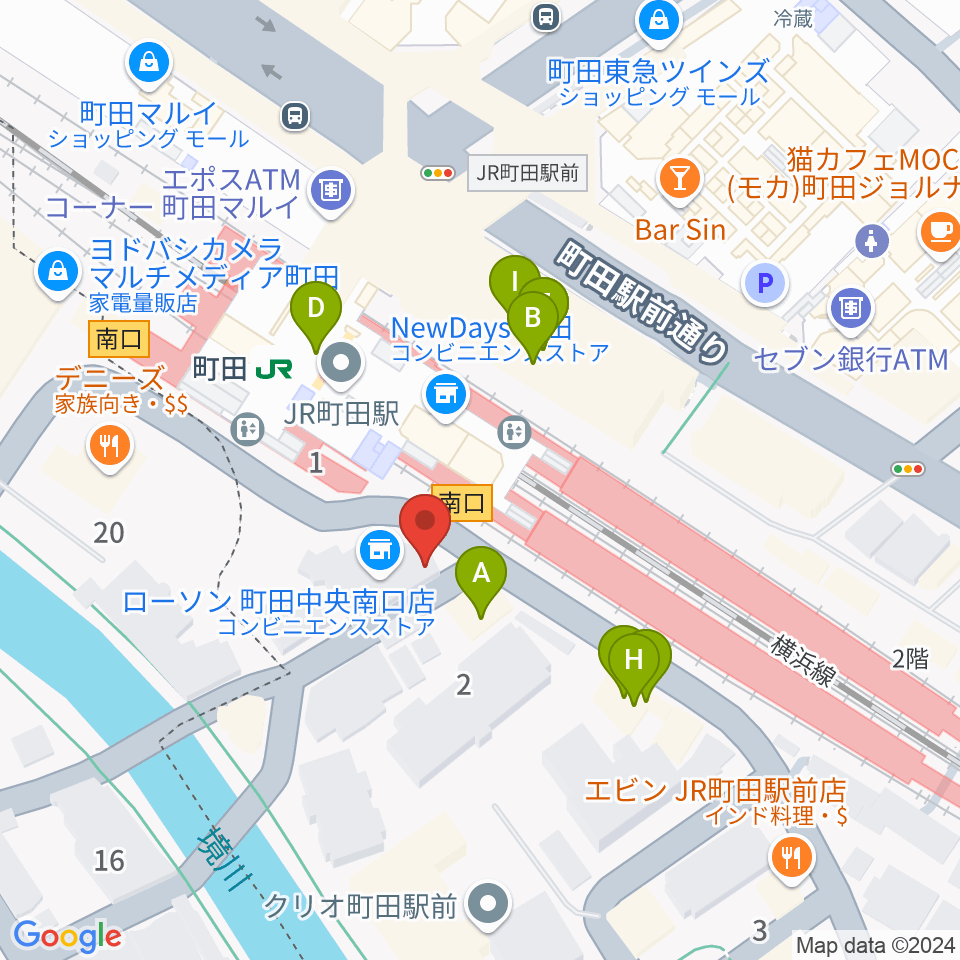 町田クラシックス周辺のファミレス・ファーストフード一覧地図