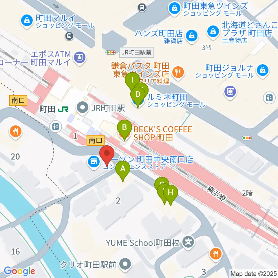 町田クラシックス周辺のファミレス・ファーストフード一覧地図
