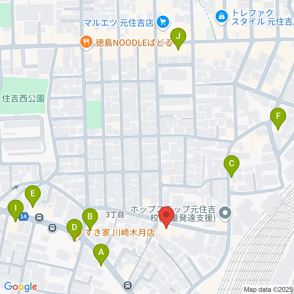 島倉学ミュージックスクール周辺のファミレス・ファーストフード一覧地図