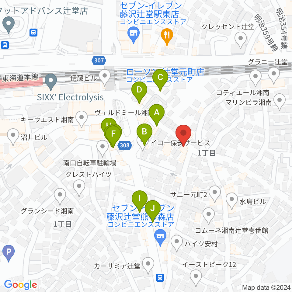木管楽器修理工房 岡田周辺のファミレス・ファーストフード一覧地図