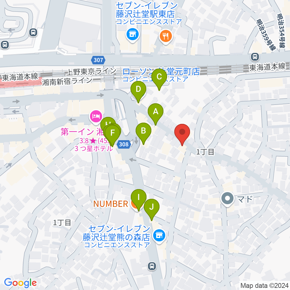 木管楽器修理工房 岡田周辺のファミレス・ファーストフード一覧地図