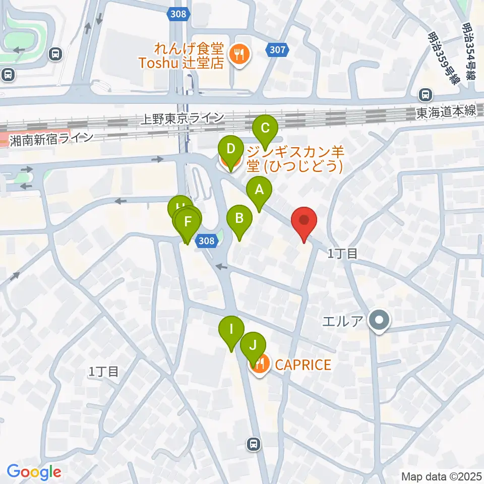 木管楽器修理工房 岡田周辺のファミレス・ファーストフード一覧地図
