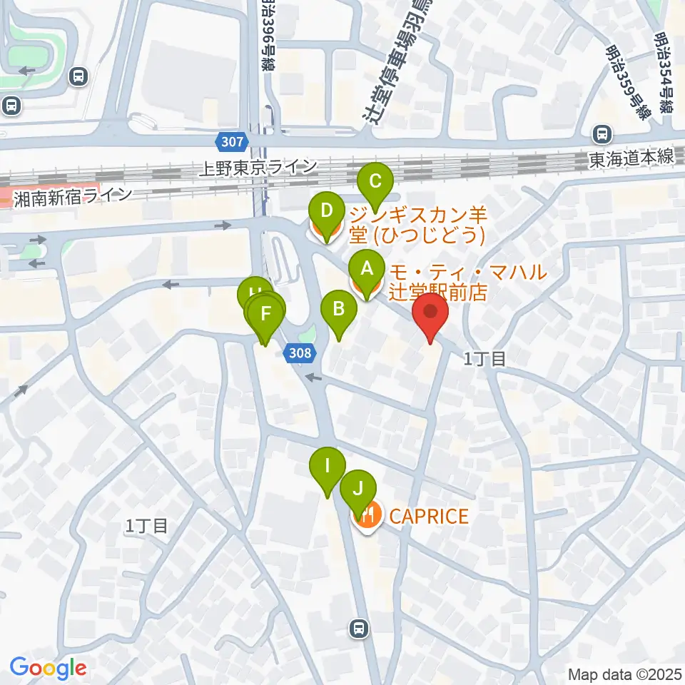 木管楽器修理工房 岡田周辺のファミレス・ファーストフード一覧地図