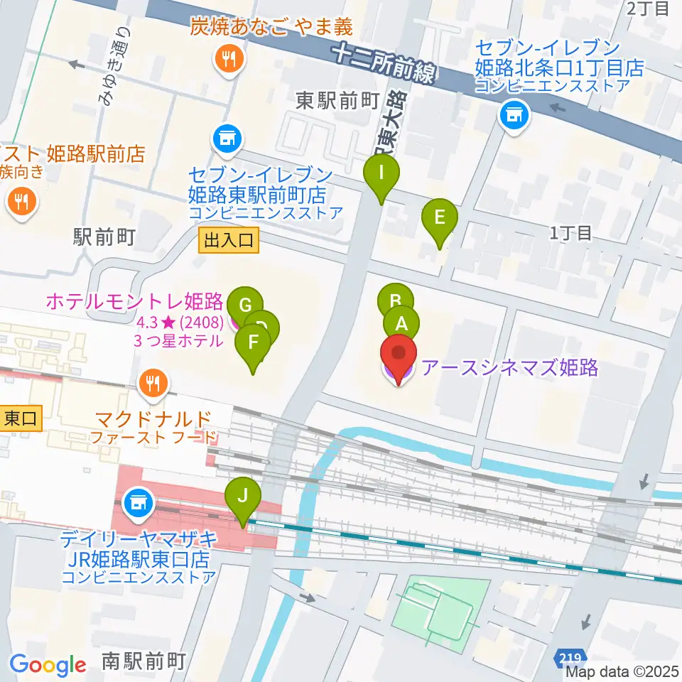 アースシネマズ姫路周辺のファミレス・ファーストフード一覧地図