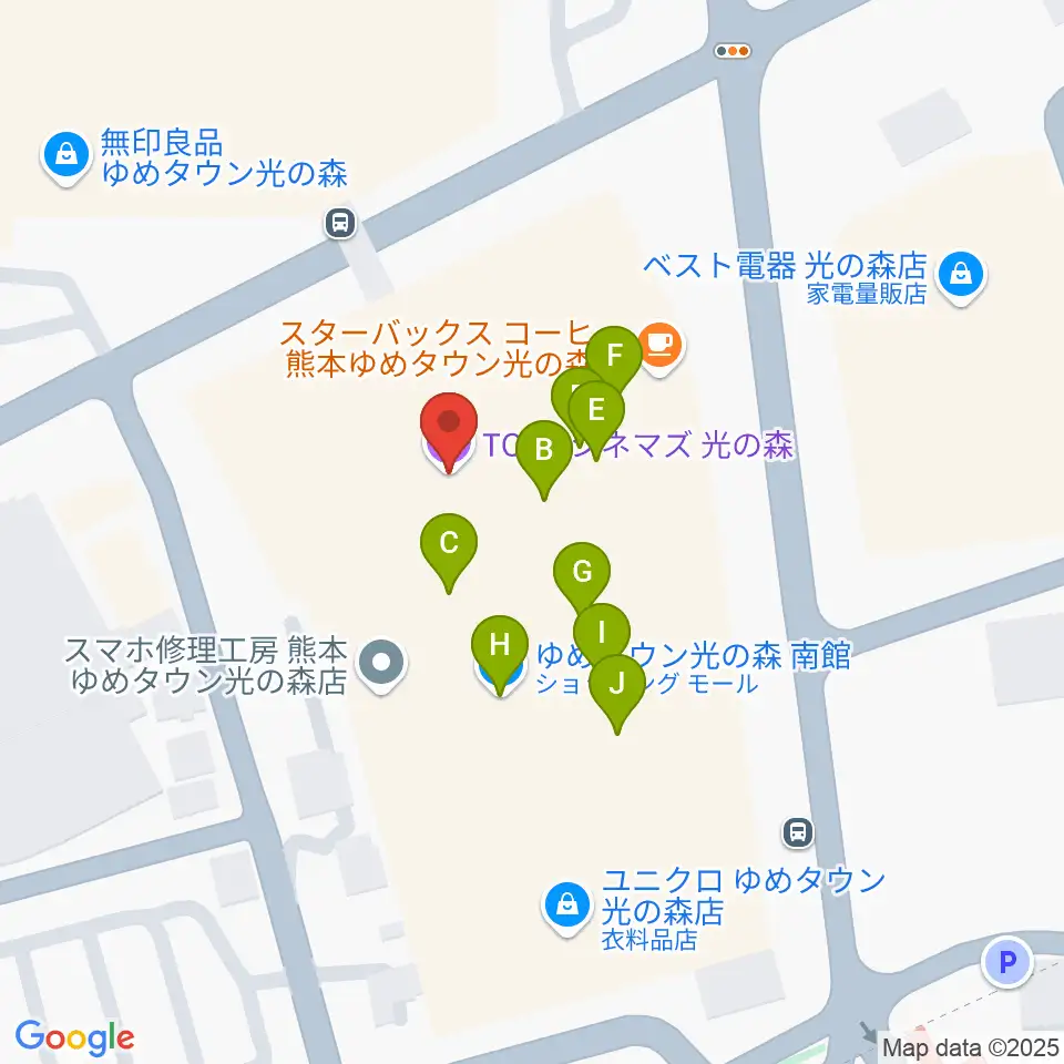 TOHOシネマズ光の森周辺のファミレス・ファーストフード一覧地図