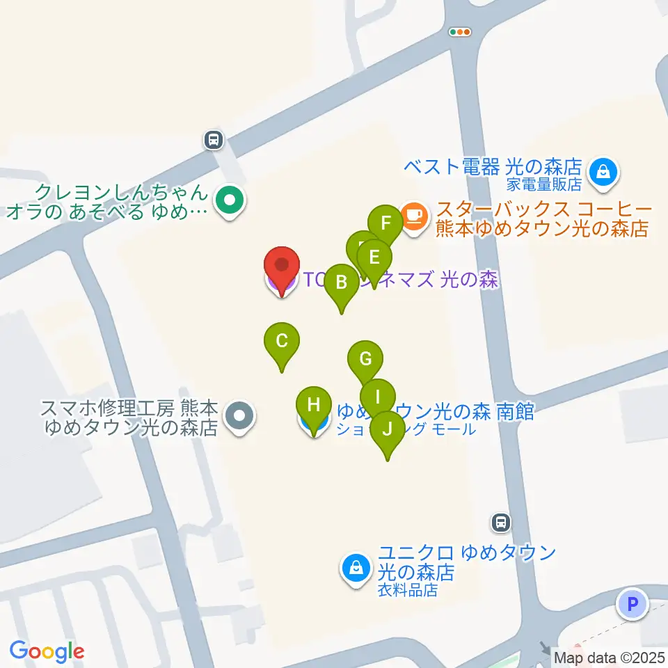 TOHOシネマズ光の森周辺のファミレス・ファーストフード一覧地図