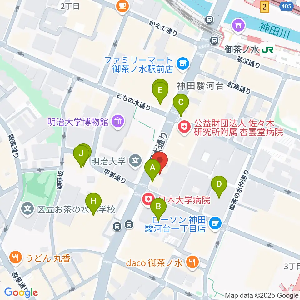 イシバシ楽器FINEST GUITARS周辺のファミレス・ファーストフード一覧地図
