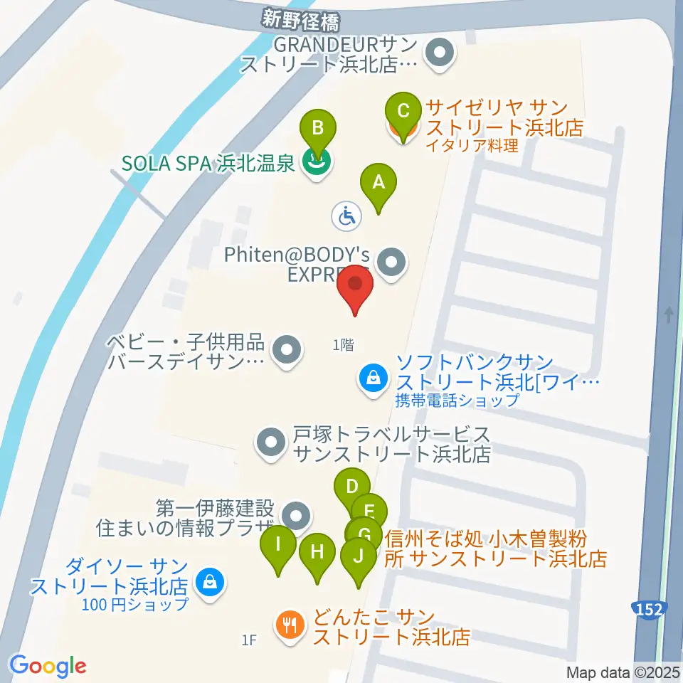 TOHOシネマズサンストリート浜北周辺のファミレス・ファーストフード一覧地図