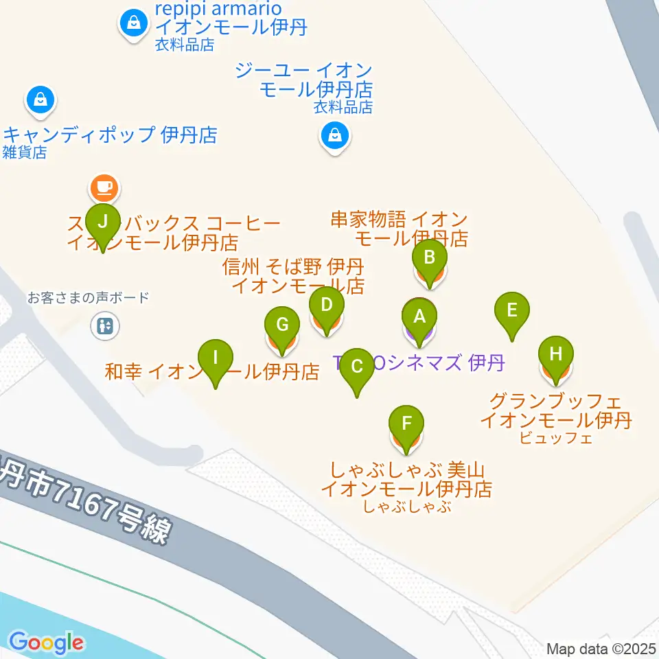 TOHOシネマズ伊丹周辺のファミレス・ファーストフード一覧地図
