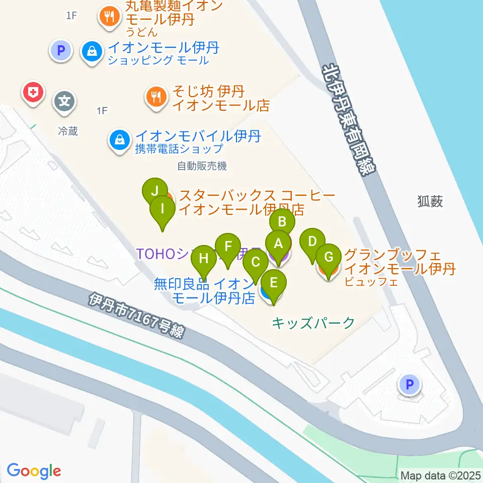 TOHOシネマズ伊丹周辺のファミレス・ファーストフード一覧地図