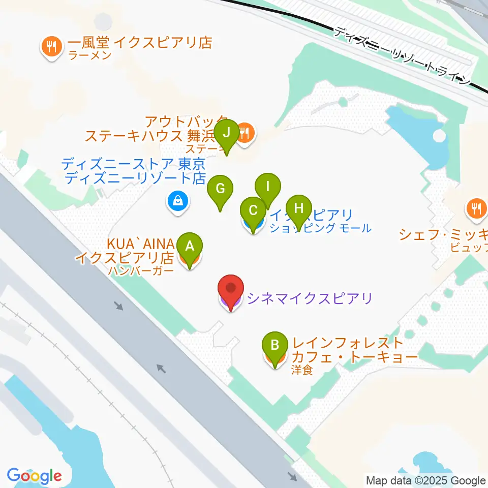 シネマイクスピアリ周辺のファミレス・ファーストフード一覧地図