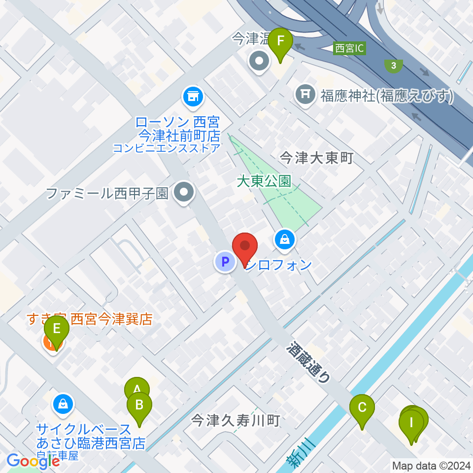 スタジオ1812周辺のファミレス・ファーストフード一覧地図