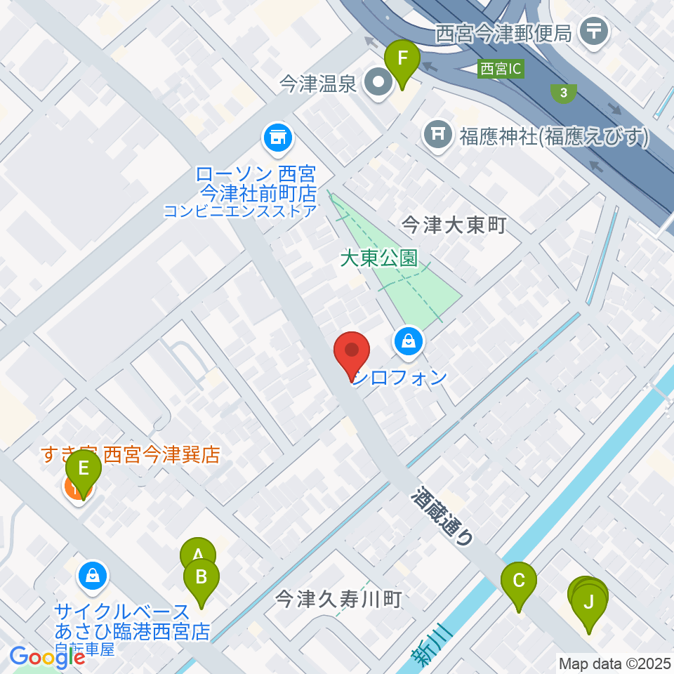 スタジオ1812周辺のファミレス・ファーストフード一覧地図