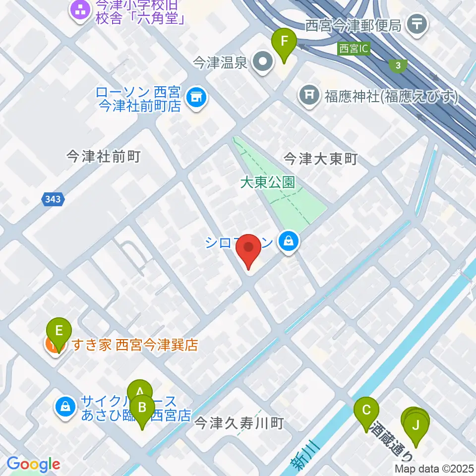 スタジオ1812周辺のファミレス・ファーストフード一覧地図