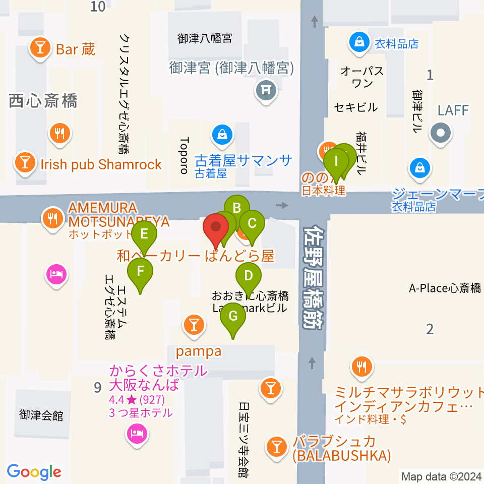 新神楽周辺のファミレス・ファーストフード一覧地図